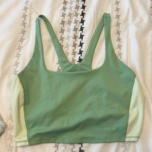 Green cropped workout tank